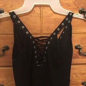 Stretchy fun design strapy tank top